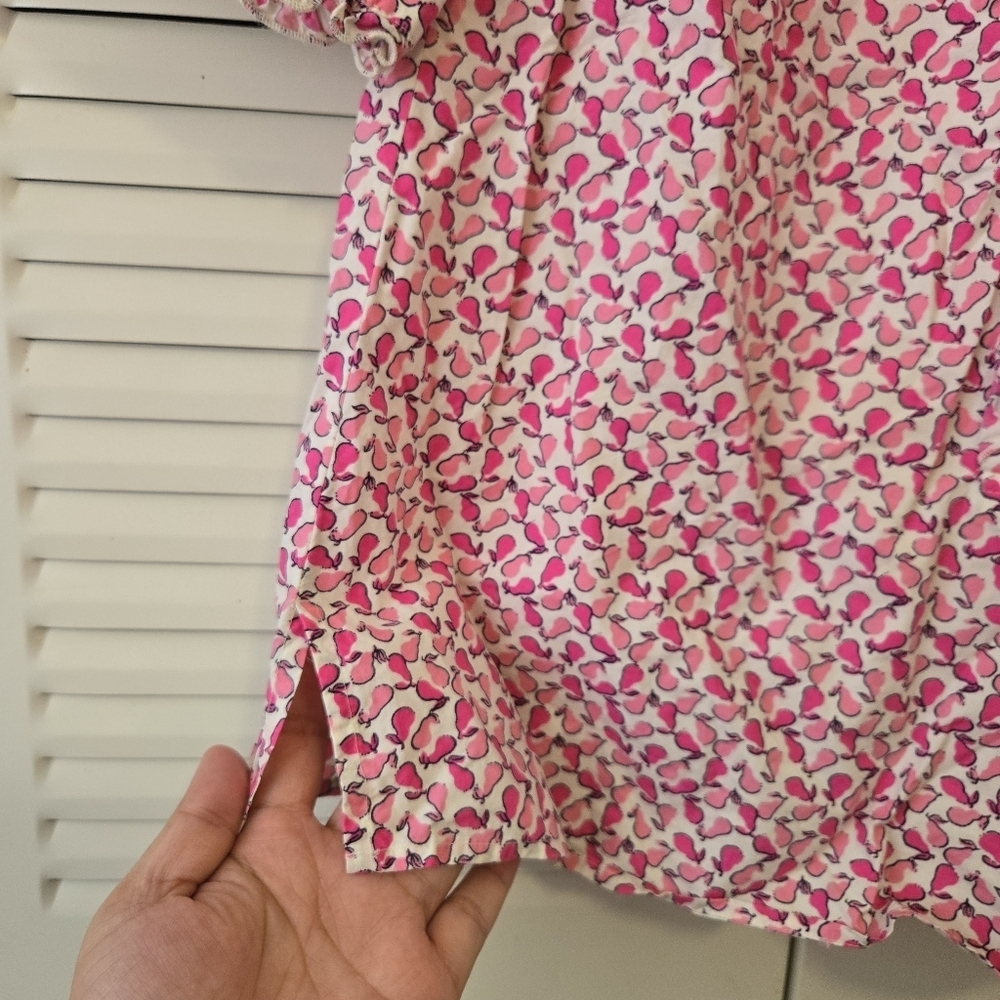 Lilly Pulitzer Pears Half Sleeve Top Pink Black & White Size 2 - Picture 7 of 10